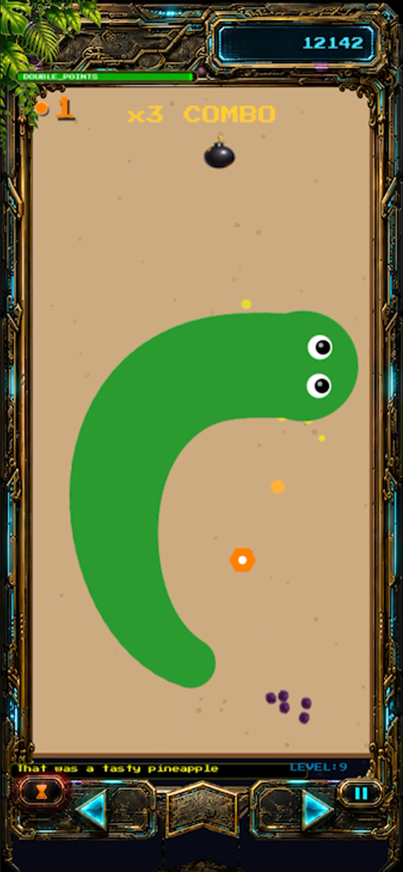 iphone android mobile app Snake Game Survival Arcade replay, no ads, no adverts, fast paced, challenging, achievements, gameplay screenshot